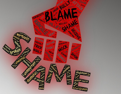 Selection of words depicting shame