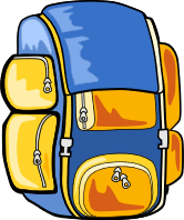 Image of a school backpack. Preparing your child for secondary school.